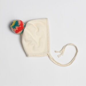 Briar baby rainbow tie-dye pom bonnet